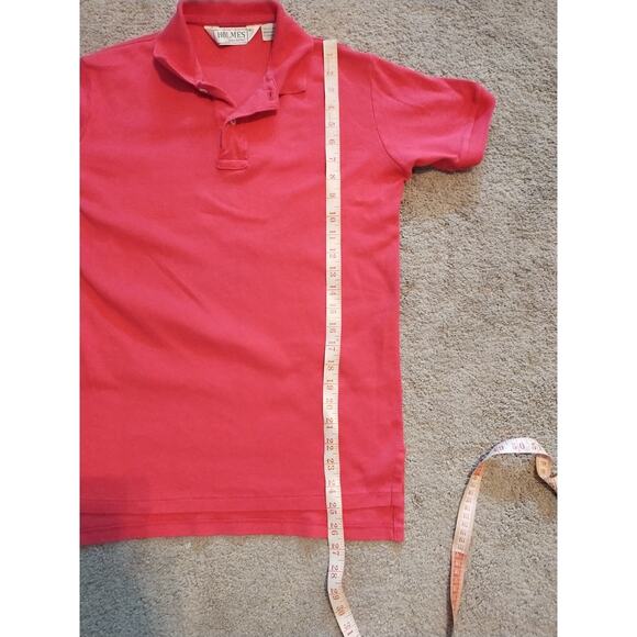 Vintage HOLMES Store for Men Pink Polo Shirt Size Medium 100% Cotton - Picture 6 of 7